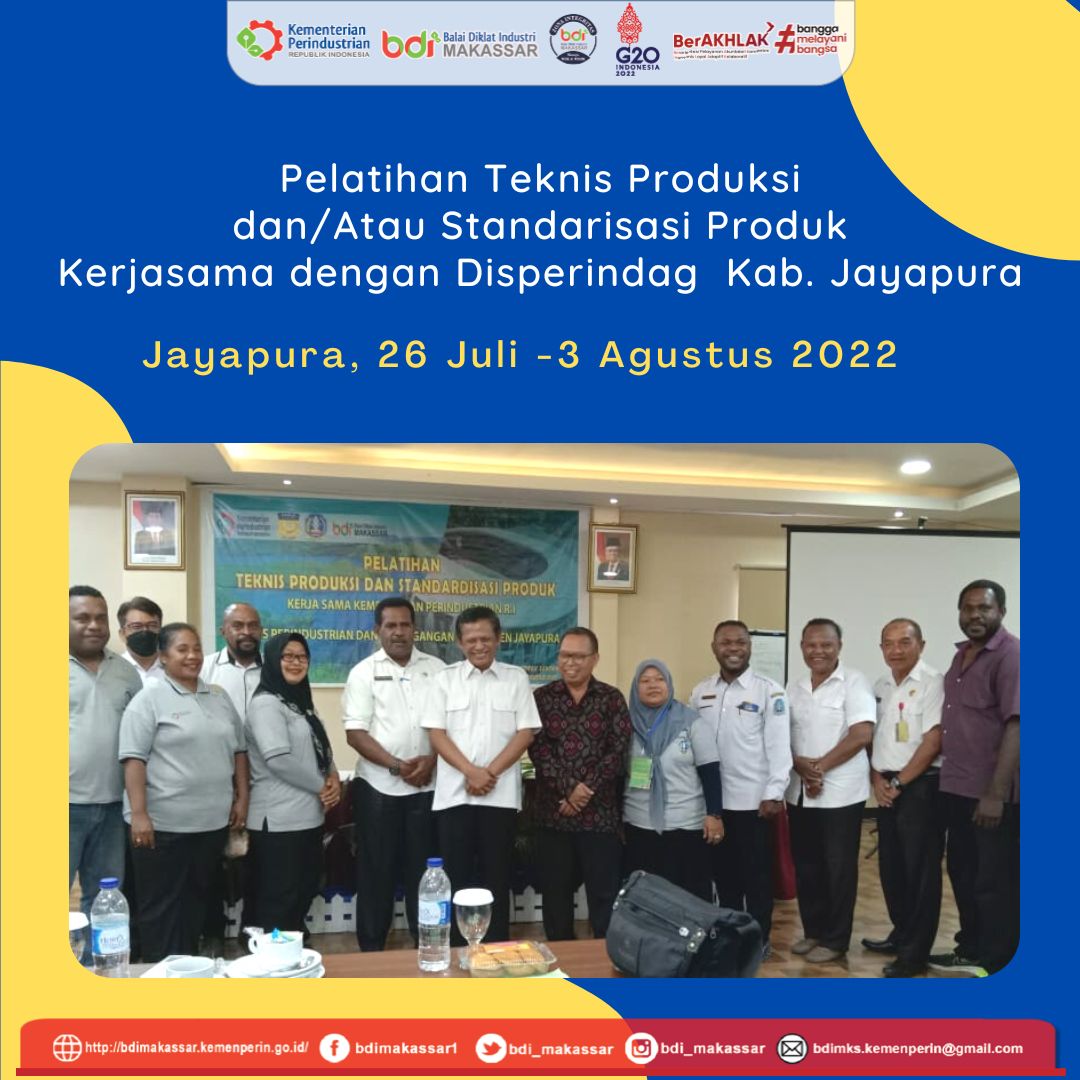 BDI Makassar Kirim Narasumber Pelatihan Teknis Produksi dan Standardisasi Produk